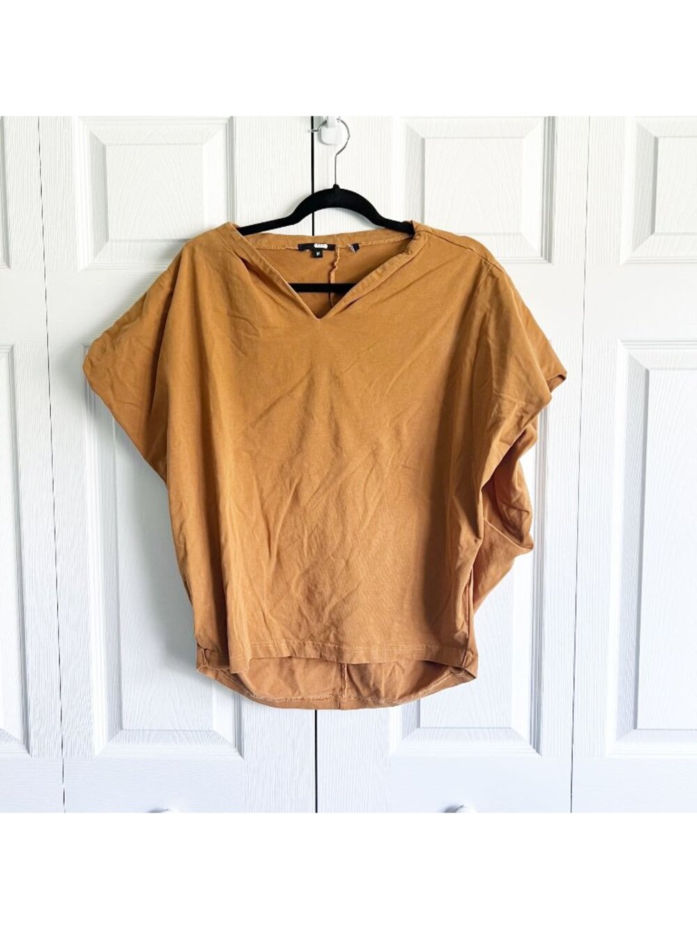 Caara Vasto Camel Brown Cotton Dolman Sleeve Top Women's Size Medium M